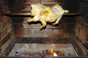 A succulent chicken dish in a clay brick.